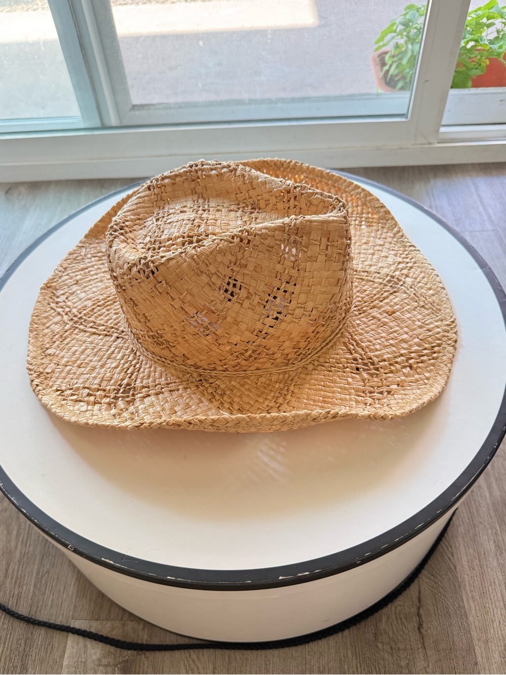 lack of color sundance tan straw raffia cowboy fedora crown summer hat medium - Picture 7 of 7